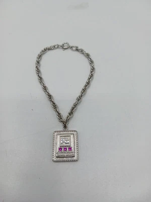 GM General Motors Employee Service Award Bracelet - Pink Stones - Image 1 of 3