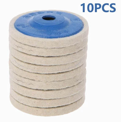 10 Stk 125mm 4 Zoll Wolle Polieren Winkelschleifer Rad Filz Polierscheibe Neu - Bild 1 von 4