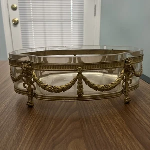 Large Crystal And Bronze Louis XVI Jardiniere Centerpiece Bowl Antique 18-19th C - Picture 1 of 7