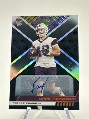 2022 Panini XR Rookies Jake Ferguson Black 1/1 One Of One Cowboys #164 - Image 1 of 2