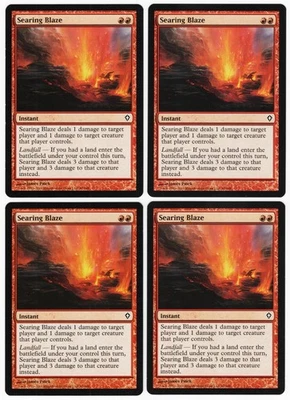 Searing Blaze x4 4x 2010 Worldwake PLAYSET Red Common Instant MTG NM AZ1 - Image 1 of 2