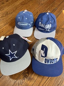 Vintage Dallas Cowboys SnapBack Hut 90er Lot Shockwave Schrift großes Logo Deadstock - Bild 1 von 16