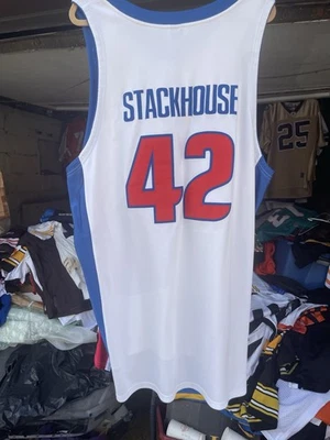 Camiseta deportiva 100 % auténtica Nike Jerry Stackhouse NBA Detroit Pistons talla 56 Foto 1 de 4