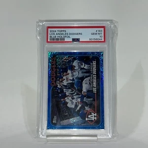 2024 Topps #183 Los Angeles Dodgers #'d 097/999 - Blue Holofoil - PSA 10 - MINT - Picture 1 of 4