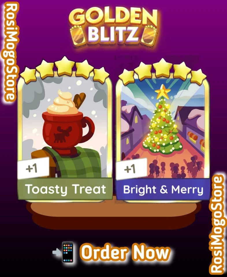 Pegatinas MonopoLy_Go Golden Blitz Bark the Halls & Snow Day! Entrega rápida Foto 1 de 1