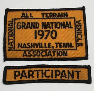 NATVA GRAND NATIONAL CLOTH PATCH-1970 NASHVILLE TN, with Participant Patch - Picture 1 of 1