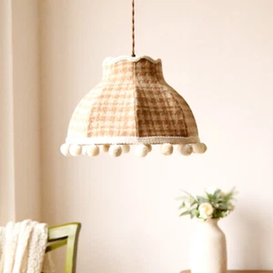 Retro country dining room lamp entrance corridor handmade fabric pendant lamp - Picture 1 of 30
