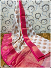 Kora Muslin Saree Zari Woven Bollywood Party Wear Dress Designer Sari Blouse 5YD