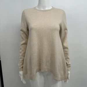 Brunello Cucinelli Cashmere Sweater Women’s S Beige Asymmetrical Hem - Picture 1 of 11