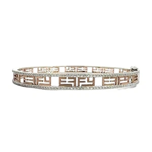 EFFY 14k Multi Tone Gold 0.50cttw Pave Set Diamond Bangle Bracelet - Picture 1 of 7