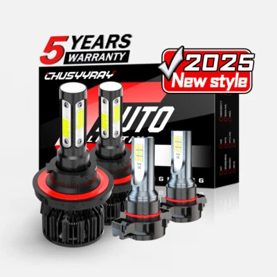 Farol dianteiro LED Hi/Lo + kit de luzes de neblina para Dodge Nitro 2010-2011 combo 6000K - Imagem 1 de 4