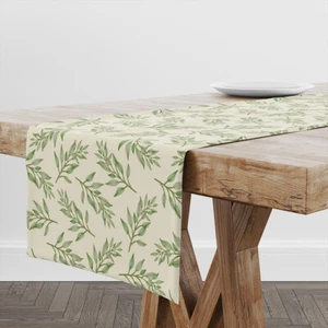 Mesa Runner Hojas Verdes Frescas | Diseño Único Decoración de Mesa | Hecho en UE - Imagen 1 de 3