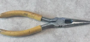 Vintage Crescent Tool Co. 654-6 Needle-Nose Pliers - Yellow Grip Made In USA - Picture 1 of 7