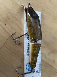 ANGELKÖDER SOUTH BEND 31/2" VINTAGE HOLZ PIKIE-ORENO WEISS & GRÜN GLITZER - Bild 1 von 22