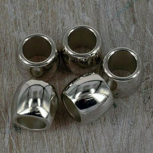 Silver Spacer Beads with Large Holes  Kumihimo N53 20 pack CCB Drum shaped - Picture 1 of 3