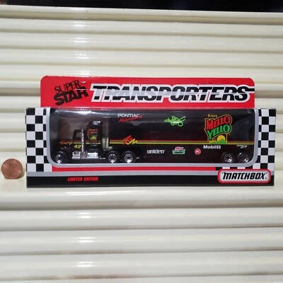 Matchbox White Rose #42 KYLE PETTY MELLO YELLO 1991 CY104 SuperStar Transporter  - Image 1 of 4