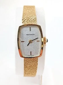 14K Gold Damen MOVADO 17 Juwel Handaufzugsuhr, OVP und Papiere, 6,5" - Bild 1 von 10