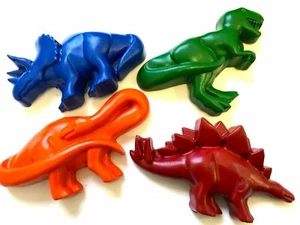 4 Large Dinosaur Crayons Party Favors Dinos Stocking Stuffer Jurassic Birthday  - Picture 1 of 3