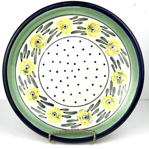 Plato de cena de cerámica polaca Boleslawiec plato azul amarillo 10,5 pulgadas Placa más pesada - Imagen 1 de 13
