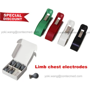 CONTEC Adult Chest Suction Cup Bulb&Limb Clamp ECG EKG Electrodes for Snap/Clip - Picture 1 of 3