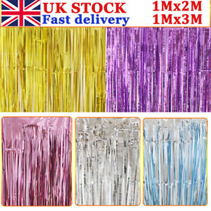 2m-3m Foil Fringe Tinsel Shimmer Curtain Door Wedding Birthday Party Decorations