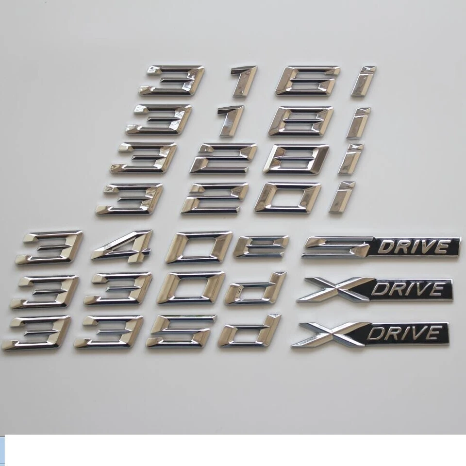 Chrome Trunk Emblem for XDrive 316i 318i 320i 325i 328i 330i 335i 340i 350i - Imagem 1 de 4