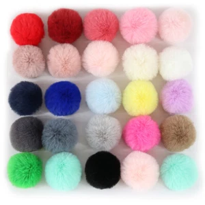 10 X Faux Rabbit Fur Pompoms Fur Balls Furry DIY Keyring Pendant Hat Accessories - Picture 1 of 29