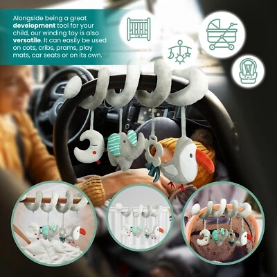 Kyoot Elephant Newborn Baby Toy Spiral Winding Sensory Toy Pram Toy Car Seat Toy