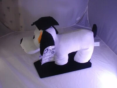 Signature Write-On Stuffed Animal Plush Graduate Dog Keepsake Gift 13" NEW w pen - Image 1 of 4