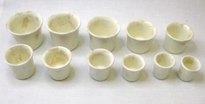 Full Set 11 different sized DISTRESSED Inkwell inserts Porcelain ink pot liners - Picture 1 of 16