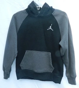 Air Jordan Brand Youth Hoodie Boys Large 12-13Yrs Black/Gray Pullover Sweatshirt - Picture 1 of 14