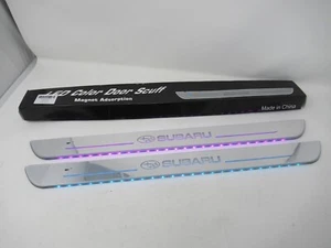 Lámpara de luz de bienvenida de movimiento placa rasguño umbral puerta delantera LED RGB de 2 piezas para BRZ - Imagen 1 de 6