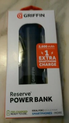 Griffin 2,600 mAh Reserve Power Bank Portable USB Charger Black - Image 1 of 2