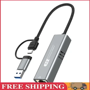 2in1 USB-C/USB 3.1 an Ethernet-Adapter 5000 Mbit/s USB-C zum RJ45-Netzwerkkonver - Bild 1 von 11