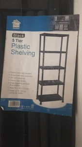 3/4/5 Tier Plastic Shelving Home Storage Unit Shelves Racking Garage Organiser - Picture 1 of 6