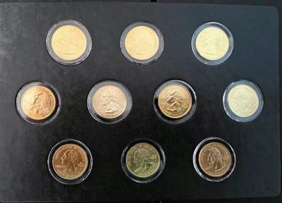 2002 P&D State Quarters unc and gold plated - Image 1 of 2