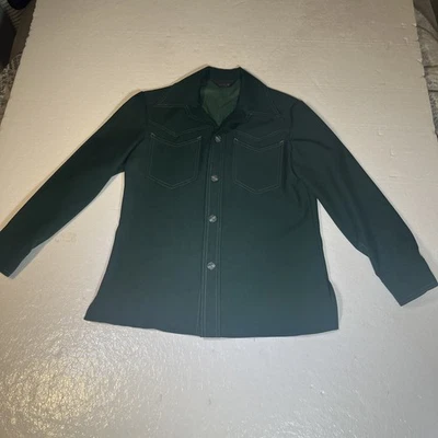 Винтажный 1970-х JCPenny рубашка платье диско зеленый средний - Изображение 1 из 4