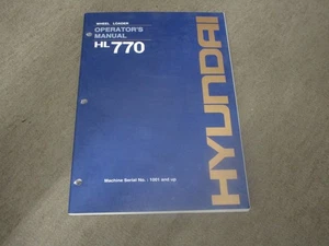 Hyundai HL 770 Wheel Loader Maintenance & Owner's Manual - Picture 1 of 2