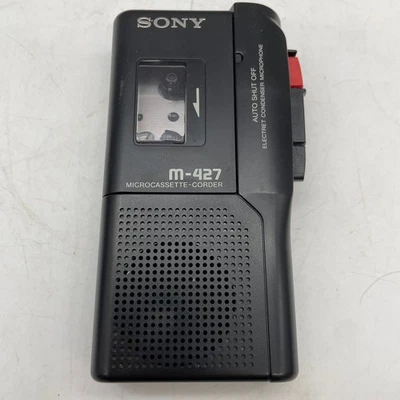 Sony Model M-427 Handheld Micro Cassette Recorder Black Tested - Image 1 of 4