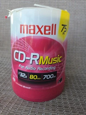 Maxell CD-R Music-l Gold Blank 75 Discs 80 min 700MB 32x Brand New Sealed Japan  - Image 1 of 2