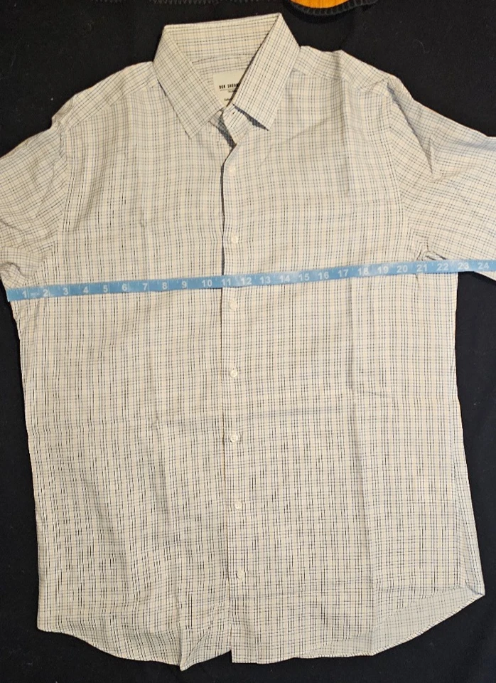 Manga larga a cuadros azul Ben Sherman ajustada para hombre talla 16,5, 32-33 Foto 1 de 4