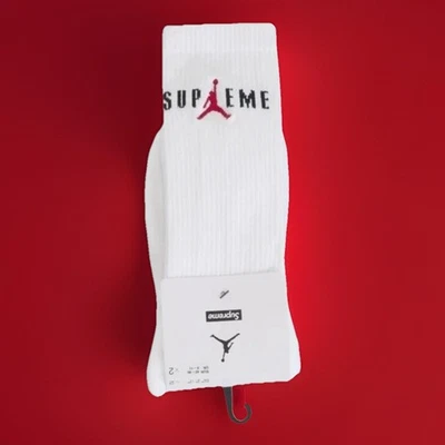 Calcetines SUPREME®/Jordan® Crew (paquete de 2)• blancos• grandes• para hombre talla 8-12• nuevos Foto 1 de 3