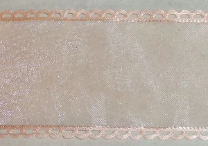 10 yards of SHEER SCALLOP SATIN EDGE RIBBON 2 1/4" w (your choice of 3 colors) - Picture 1 of 4