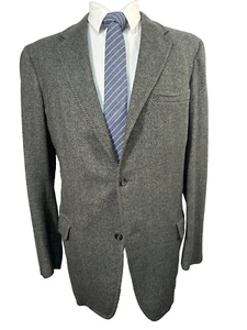 Chaqueta Blazer Abrigo Deportivo de Lana Tweed ESPIGA VERDE Para Hombres Años 50 60 42L DE COLECCIÓN - Imagen 1 de 11