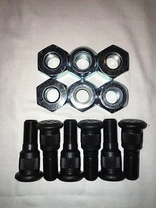 M35A2 2.5 TON 6 RH LUG NUT AND STUD KITS M35 ROCKWELL M109 MILITARY TRUCK MUD - Picture 1 of 3