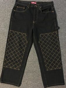 Supreme Diamond Stitch Double Knee Jeans 34 Pants Skate Box Logo Sport FA