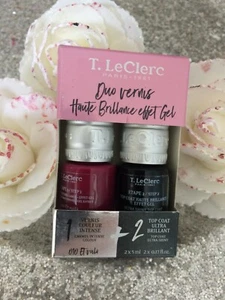 T LECLERC Duo Nagellack Nagel- Effekt Gel Farbe + Top Coat 10 Und Voila Himbeer - Bild 1 von 1