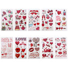 10 Sheets Fake Tatoo Pastes Valentines Day Stickers Disposable