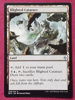 Magic The Gathering BATTLE FOR ZENDIKAR BLIGHTED CATARACT land card MTG - Image 1 of 2