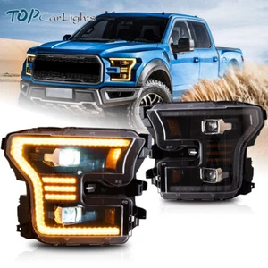 For 2015-2017 Ford F-150 Halogen VLAND Full LED Projector Headlights w/Animation - Foto 1 di 17